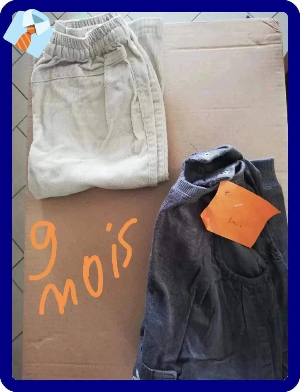 Lot 2 Pantalons 9 Mois 68 cm Bon état Bébé garçon pas cher
